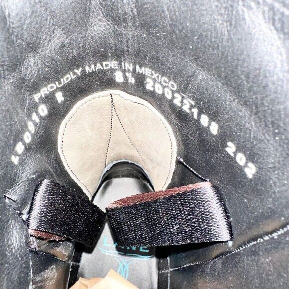 Lane Boots Women’s Gray Leather Canvas Mid-Calf Western Moto Style Zip Size 8.5 - Picture 11 of 13